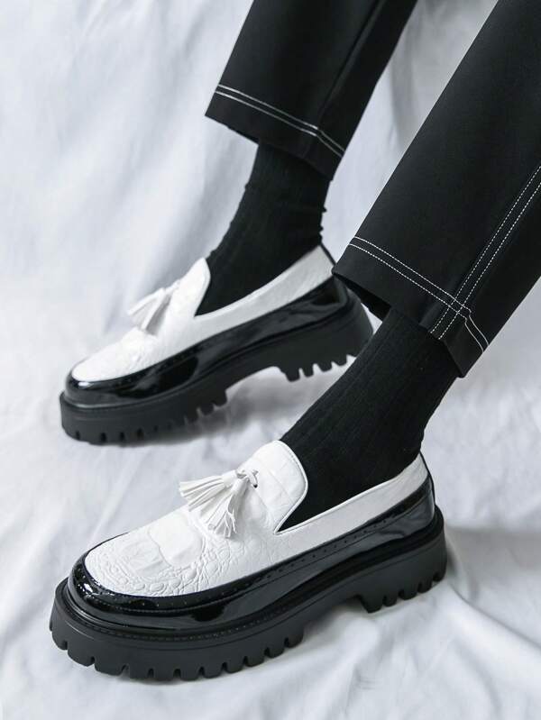 Herren britischer Stil Freizeitschuhe mit Muster Dekor, leichte Party-/Hochzeits-/Büro-Anzugschuhe