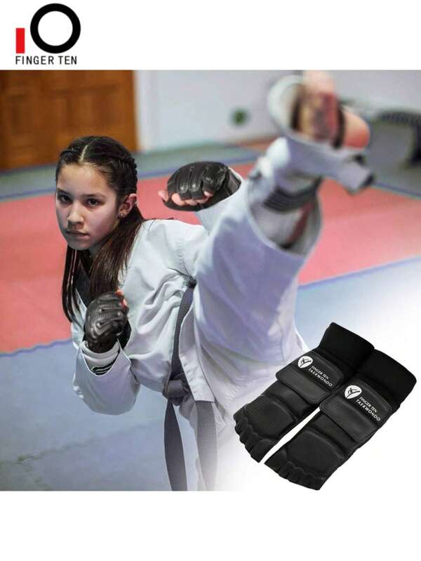 FINGER TEN Taekwondo Sparring Fußschutz, Karate Boxen Sparring Fußschutz, Kampfkunst Schutzausrüstung für Kung Fu Sandsack Kickboxen MMA Training