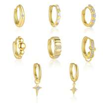 1 PC/Pair Fashion 925 Sterling Sliver Zirconia Simplicity Hoop Earring For Women Fine Jewelry Party Birthday Gift Daily Wear
