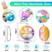 60 piezas Mini Pop Fidget Llavero, juguetes fidget mini en bulk, regalos de fiesta para niños de 3 a 8 años, premios de clase para niños de 8 a 12 años, regalos de fiesta de Pascua, 3 formas de mini juguetes llavero Pop, pequeños premios de clase para niños, regalos de fin de año escolar para estudiantes, relleno de bolsas de fiesta para niños, juguetes de cumpleaños (3 formas mezcladas, color y estilo aleatorios)