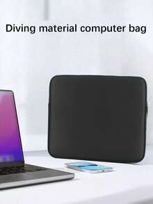 1pc Polyester Solid Color Large Capacity Fully Enclosed Sleeve Tablet Storage Pouch, Suitable For 11/13/14/15/16/17 Inch Tablet, Lightweight, Zipper Design