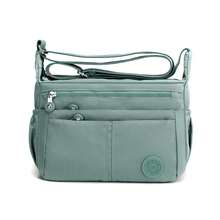 Women's Lightweight Shoulder Bag, Waterproof Sling Shoulder Bag, Nylon Cloth, Size 20cm High * 29cm Wide * 10cm Thick - Green - View 1