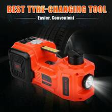 Gato hidráulico portátil con caja de almacenamiento de plástico, 5 toneladas de alta resistencia 12V DC Automotriz coche eléctrico hidráulico piso elevador de garaje y equipos de emergencia de elevación del coche Jack con lámpara LED para SUV MPV Cambie los neumáticos de reparación de garaje, 15,5 cm a 45 cm rango de elevación - Multicolor - Ver 11