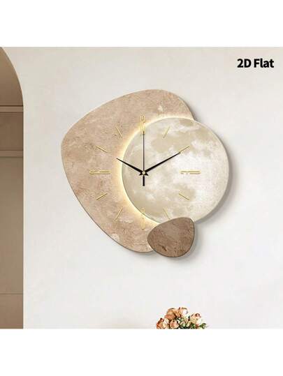 1pc 2D Flat The Texture Blocks On Surface Of Planet Silently Wand Clock, Super Silent Quartz Movement, No Ticking, ating Clocks In Living Rooms, Bedroom, Offices, Kitchens, Cafes, Perfect ative Friends Family Home Back To School Room Supplies view 10