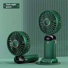 1 pezzo Mini ventilatore portatile USB unisex, essenziale per l'estate, coordinato, in piedi, pieghevole, 5 velocità, silenzioso, indicatore batteria, adatto per esterno, campeggio, viaggio, spiaggia, sport, ufficio, scuola, festa in piscina, uso quotidiano