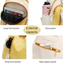 Women's Small Backpack, Mini Nylon Travel Backpack, Lightweight Cute Shoulder Bag For Girls - GREEN - View 6