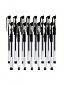 5-20 piezas Bolígrafos neutros estándar europeos de 0.5mm con tinta a base de agua negra, tinta de carbón simple, bolígrafos para firmar, útiles de oficina, de vuelta a la escuela