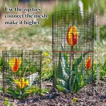 15 PCS Round Plant Protector From Animals, 5 Pack 12'' X 12'' Metal Plant Cages,Mesh Plant Cage Garden Plant Protector, Sturdy Bunny Barricades Chicken Wire Cloche Plant Protectors - 黑色 - 查看 6