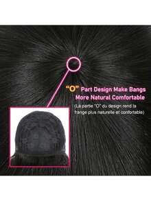 Black Fluffy Natural Loose Body Wave Curtain Bangs Wig 3D Body Wave Lace Frontal Wig With Bangs Pre Everything Put On And Go Glueless Human Wigs,Summer Wig, Loose Body Wave Curtain Bangs Wig With Invisi Drawstring Fit All Head Size Glueless Wigs Human Hair Pre Plucked Pre Cut Bleached Knots Put On And Go Human Hair Wigs Natural Black Color 180% Density - SNatural - 查看 8