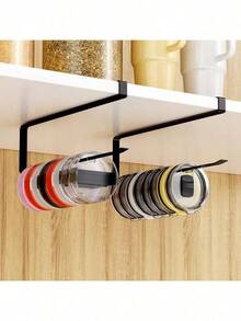 2 Stücke selbstklebende Edelstahl Küchenrollenhalter, wandmontiert, geeignet für Küche, Arbeitsplatte, Schrank, Badezimmer, schwarz, ohne Bohren erforderlich