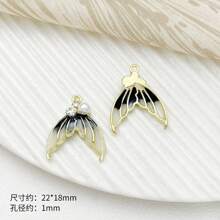 5/10pcs Elegant Mermaid Pendant, High-End Color Charm For Bracelet Necklace Earring DIY Jewelry Finding