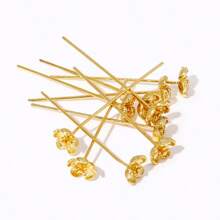 Ace placate cu aur de 18K, în formă de floare, ace metalice din alamă de înaltă calitate, pentru confecționarea bijuteriilor, accesorii pentru mărgele DIY lucrate manual