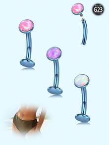 G23 纯钛肚脐环 浮动肚脐环 14G 内螺纹肚脐穿孔首饰 防过敏 - A - 查看 10