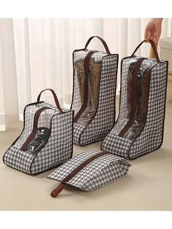 1pc Multi Functional Boot Storage Bag With Handle - Dustproof And Moisture-Proof Shoe Protection Bag, Suitable For Long Boots And Ankle Boots, Portable Zipper Lightweight Travel Storage Pouch