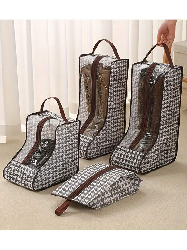 1 pieza Bolsa de almacenamiento multifuncional para botas con asa - Bolsa de protección para zapatos a prueba de polvo y humedad, adecuada para botas altas y de tobillo, bolsa de viaje portátil con cremallera y ligera