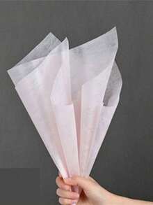 20pcs/Pack Small Bouquet Wrapping Paper With Fresh & Minimalist Style Flower Liner, Back To School Valentine Day - Pink - View 7