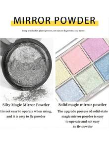 6 Colors Chromatic Powder Set - Vibrant Mermaid Neon Nail Art Pigment Powder, Suitable For DIY Nail Decoration, Music Festivals, Parties And Nail Salons, Easy To Apply, Cruelty-Free - 彩色 - 查看 2