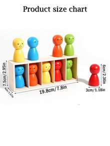 Early Education Color Matching Dolls, Educational Montessori Matching Wooden Villain Color Classification Cup Logical Thinking Training Multiplayer Game Puzzle Early Education Interactive Toys - 彩色 - 查看 11