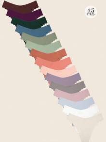 15 Pack Women Seamless Underwear Cheeky Bikini No Show Panties Sexy Stretch V-Waist Hipster Wavy Sides Invisible Panties