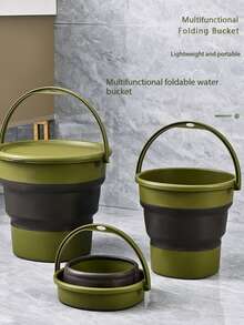 5L/9L Collapsible Silicone Plastic Bucket,Portable Outdoor Garden Bucket,Suitable For Outdoor Camping, Home Gardening, Kitchen Storage, Bathroom Cleaning, Cleaning Utensils, Household Cleaning Supplies, Room Decoration, Suitable For Kitchen, Restaurant, Party, Gathering, Home Gifts - One Size - View 7