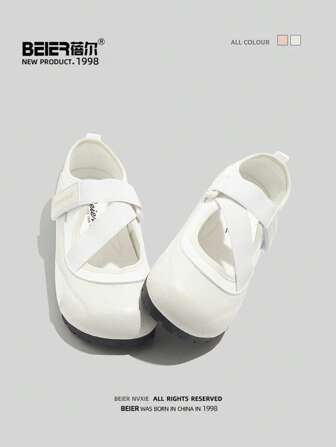 BEIER 1 双纯色学院风合成皮革钩环休闲运动鞋，适合春秋季户外穿着