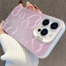1 pieza Funda móvil con degradado de corazón compatible con iPhone 16 Pro Max, iPhone 15 Plus, funda de teléfono de estilo creativo y elegante para niñas para iPhone 14, 13, 12 - Gran regalo