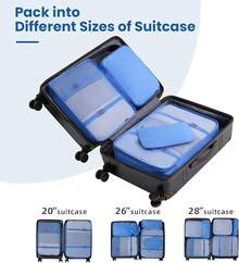6/8/10 Set Packing Cubes For Travel Luggage Organizer - 10-blue - View 4