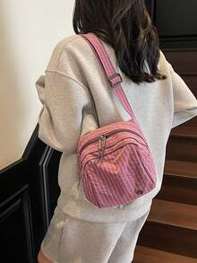 TIANDINGYU Women's Fabric Large Capacity Crossbody Shoulder Bag (Length 21cm*Depth 12cm*Height 19cm) , Purple - Mauve Purple - View 4