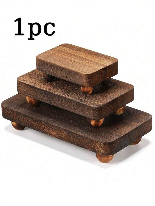 1 件木质底座支架展示凳适用于浴室厨房水槽肥皂托盘蜡烛植物托盘完美的农舍浴室和厨房装饰