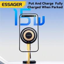 ESSAGER 15W Magnetic Car Phone Holder With Wireless Charging Function Compatible With Apple Phone Charger