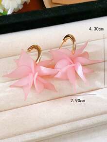 1 Cặp hoa tai tròn hình chữ C thanh lịch, hoa tai phong cách nghỉ dưỡng cao cấp - những bông hoa - Xem 3