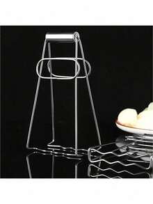 1/2pcs Kitchen Heat Resistant Tongs, Bowl Rack, Trivet, Pot Holder, Hot Pot Stand, Insulated Lid, Stainless Steel Non-Slip Heat Resistant Tongs, Square Pot Rack, Multi-Purpose Kitchen Tongs For Bowls And Plates - Silver - View 1