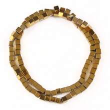 哑光赤铁矿金色立方体珠散珠隔珠饰品DIY手链项链配件