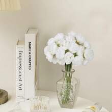 1束/2束丝绸牡丹花束，人造玫瑰花，27枝人造牡丹花，适用于家居、婚礼、派对中心装饰、新娘送礼会装饰，适合生日、婚礼、单身派对、生日装饰、毕业典礼、派对、礼盒等场合。也适合作为女性生日礼物，以及母亲节、圣诞节、万圣节、圣帕特里克节、感恩节、情人节和教师节的礼物。 - 白色 - 查看 6