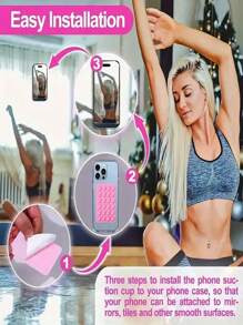 1pc Multifunctional Square Silicone Suction Cup Mobile Phone Stand, 24-Hole Suction Cup With Strong Adhesive Silicone Suction Cup, Suitable For Various Scenarios To Fix And Prevent Phone From Falling, Video Vibration, Phone Selfie Accessories