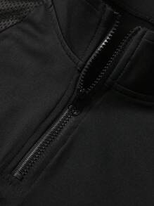 Parte superior de malla sin mangas de mujer con cuello alto y media cremallera, camisa deportiva transpirable para fitness, yoga y tenis