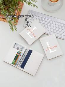 Ayotu Bao hộ chiếu in tên tùy chỉnh, bìa hộ chiếu cá nhân hóa chữ cái, ví đựng thẻ du lịch bằng da PU, phụ kiện du lịch hàng không - Nhiều màu - Xem 20
