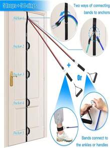 Door Resistance Band, No-Drill & No-Install Home Gym Fitness Trainer Accessory, Portable Exercise Equipment, Sport, Gym, Home Exercise, Sport Accessories, Gym Accessories, CrossFit Accessories