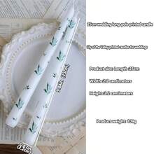 2 件 9.84 英寸印花长杆无烟大豆蜡烛，欧式浪漫烛光晚餐氛围装饰杆蜡，婚礼和节日家居装饰蜡烛，多种颜色可选，送给家人和朋友的最佳礼物 - 彩色 - 查看 25