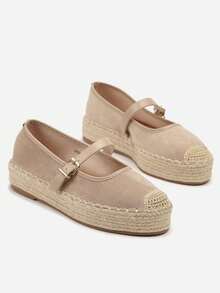Espadrilles Decorated With A Strap And Braid - Khaki - View 3