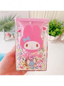 Sanrio 1 pieza Soporte de bolígrafos con pompones de estilo de dibujo animado japonés Kuromi, organizador de escritorio soñador, soporte para pinceles de maquillaje, caja de almacenamiento de artículos de papelería, útiles escolares, de vuelta a la escuela