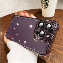 极简纯色TPU单件装时尚电镀边角防摔手机壳,带透明TPU保护盖和镜头膜,兼容苹果16 Pro Max/16 Pro/16E/16、15 Pro Max/15 Pro/15、14 Pro Max/14 Pro/14、13 Pro Max/13 Pro/13、12 Pro Max/12 Pro/12以及三星Galaxy S25 Ultra/S24 Ultra/S23 Ultra/S22 Ultra,防水防震防刮,生日礼物、春季周年纪念派对佳品,国际版,非国内版。 - 深紫色 - 查看 4