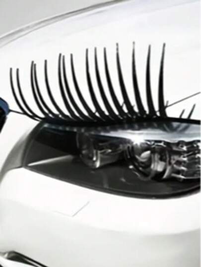 مجموعتين من ملصقات رموش صناعية لأضواء السيارة وحواجب السيارة