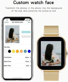 Reloj Inteligente Mujer y Hombre,Smartwatch, Reloj de Deportes Pantalla Táctil Completa Impermeable,con Ritmo Cardíaco Sueño Presión Arterial Monitor