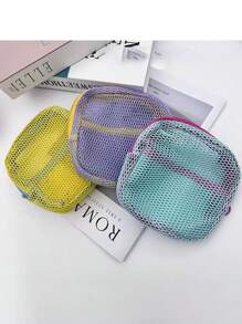 Dopamine Color Grid Data Cable Storage Bag, Portable Handheld Wire Earphone Power Charger Storage Bag, Multi-Function Lipstick Bag. Cosmetic Bag Storage Bag Small Travel Storage Bag, Cosmetic Storage Bag, Zipper Bag Necessities Travel Accessories Mobile Phone Storage Bag Suitable For Gifts, Friends, Girls, Students Zipper Cosmetic Bag Gift Storage Jewelry Storage Box