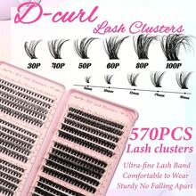 Gmagictobo DIY Lash Clusters Kit Fluffy Volume Lash Clusters Thick Eyelash Extension Kit Individual Lashes Thin Band Lashes Cluster Lash Bond And Seal Lash Tweezers - Black - View 6