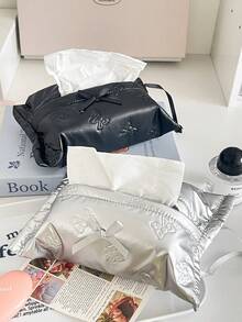 实用的蝴蝶结纸巾盒，办公桌装饰，便携式纸巾盒，也可悬挂，情人节礼物，浴室收纳，护肤品收纳，适合家庭，旅行，节假日和学校使用，便利袋，卧室必需品，伴娘礼物，母亲礼物，生日礼物，朋友和老师的礼物，多种款式可供选择 - 彩色 - 查看 5