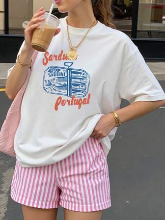 Vintage Fish Scale Print Loose Women's Short Sleeve Summer Dress, Suitable For Spring Festival, Chinese New Year, Year Of The Horse, New Year, Valentine's Day, Valentine's Day Gift, Gift For Her On Valentine's Day, Etc.