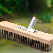 1pc Heavy Duty Stainless Steel Floor Scrub Brush - Suitable For Outdoor, Bathroom, Kitchen, Patio - Effectively Removes Moss, Grease And Dirt - No Power Required, Durable Cleaning Tool Stainless Steel Brush