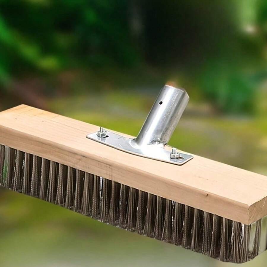 1pc Heavy Duty Stainless Steel Floor Scrub Brush - Suitable For Outdoor, Bathroom, Kitchen, Patio - Effectively Removes Moss, Grease And Dirt - No Power Required, Durable Cleaning Tool Stainless Steel Brush